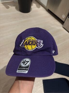47 Los Angeles Lakers Purple Kids Adjustable Hat with Yellow Logo